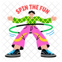 Spin Fun Hula Hoop Playing Icon