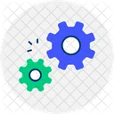 Spinning Cogs Pencil Ruler Icon