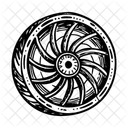 Spinning Wheel Rotating Car Tyre Icon