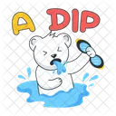 A Dip Spitting Water Beach Bear Icon