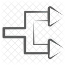 Split Road Arrows Direction Arrows Double Sided Arrows Icon