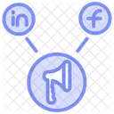 Sponsored Content Duotone Line Icon Symbol