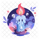 Spooky Candle Melting Candlelight Icon