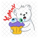 Spooky Cupcake Yummy Muffin Halloween Cupcake Icon