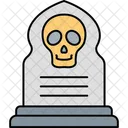 Spooky Grave Skull On Grave Funeral Icon