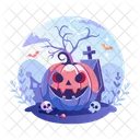 Spooky Pumpkin Scary Creepy Icon