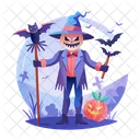 Spooky Scarecrow Haunted Horror Icon