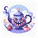 Spooky Teapot Kettle Scary Icon