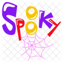 Spooky Web Spider Web Spooky Word Icon