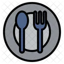Spoon Plate Food Dinner Reataurant Icon