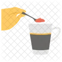 커피 스푼 으깬 커피 쏟아지는 커피 아이콘