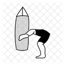 Half Tone Kick Boxing Illustration Boxing Sport Icon