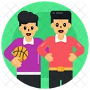 Sports Boys Sportsmen Playing Basketball Icon