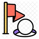 Sports Flag Flagpole Streamer Icon