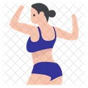 Stretching Exercise Female Swimmer Gymnastic Girl Icon
