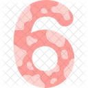 Number Six Pink Icon