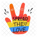 Spread The Love Victory Peace Icon