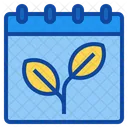 Spring Leaves Day Plant Flower Calendar Date Icon