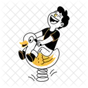 Spring Duck Ride Happy Icon