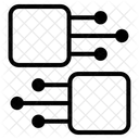 Square And Three Circuit Lines Square Rectangular Circuit Board Icon