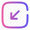 Square Arrow Left Down Arrow Left Icon
