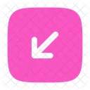 Square Arrow Left Down  Icon