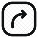 Square Arrow Move R Up Line Rounded Icon