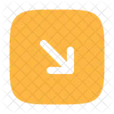 Square Arrow Right Down  Icon