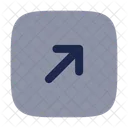 Square Arrow Right Up Arrow Right Icon