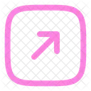 Square Arrow Right Up Arrow Right Icon