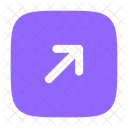 Square Arrow Right Up  Icon