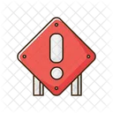 Square Attention Road Sign  Icon