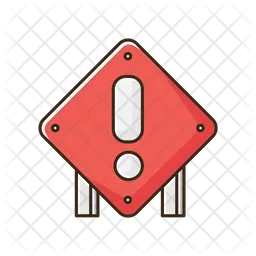 Square Attention Road Sign  Icon