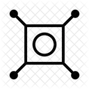Square Circuit Board With 4 Circuit Lines Square Circuit Board Icon
