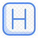 Square H Letter Letter Sign Icon