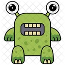 Square Monster Cartoon Icon