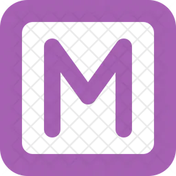 Square Letter M  Icon