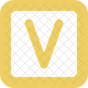Square Letter V  Icon