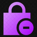 Square Lock Minus Icon