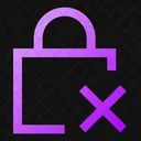 Square Lock Remove Lock Cross Close Lock Icon