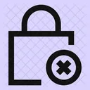 Square Lock Remove Lock Cross Close Lock Icon