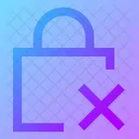 Square Lock Remove Lock Cross Close Lock Icon