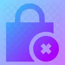 Square Lock Remove Lock Cross Close Lock Icon