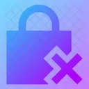 Square Lock Remove Lock Cross Close Lock Icon