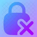 Square Lock Remove Lock Cross Close Lock Icon