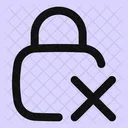 Square Lock Remove Lock Cross Close Lock Icon