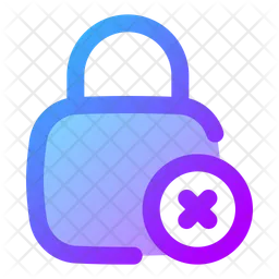 Square-lock-remove  Icon