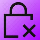 Square Lock Remove Lock Cross Close Lock Icon