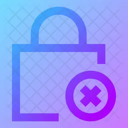 Square-lock-remove  Icon