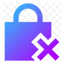 Square Lock Remove Lock Cross Close Lock Icon